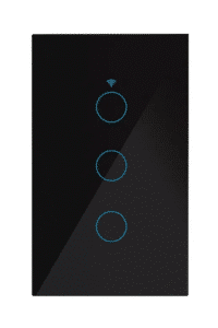 Interruptor de Luz de Pared Inteligente WiFi 3 Vías – Negro elegante
