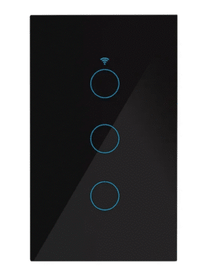 Interruptor de Luz de Pared Inteligente WiFi 3 Vías – Negro elegante
